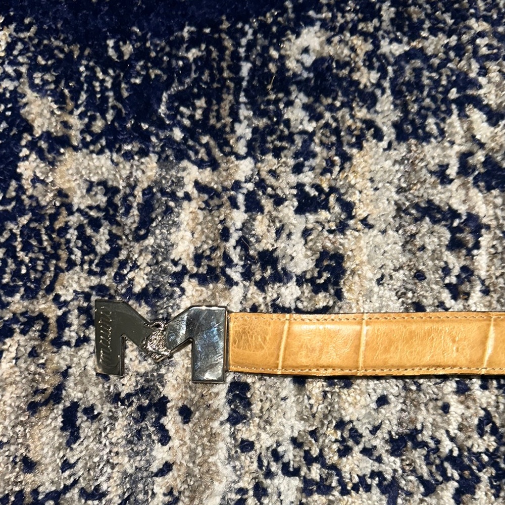 Men’s Mauri Tan Alligator Belt with Silver Buckle